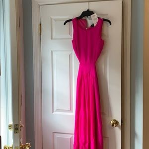NWT. Nicole Miller Hot Pink Full Length Dress
